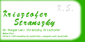 krisztofer stranszky business card